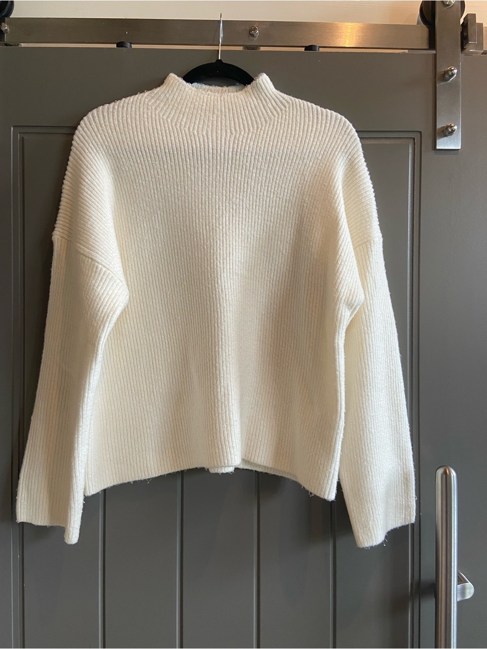 Abercrombie & Fitch Cream Ribbed Turtleneck Sweater